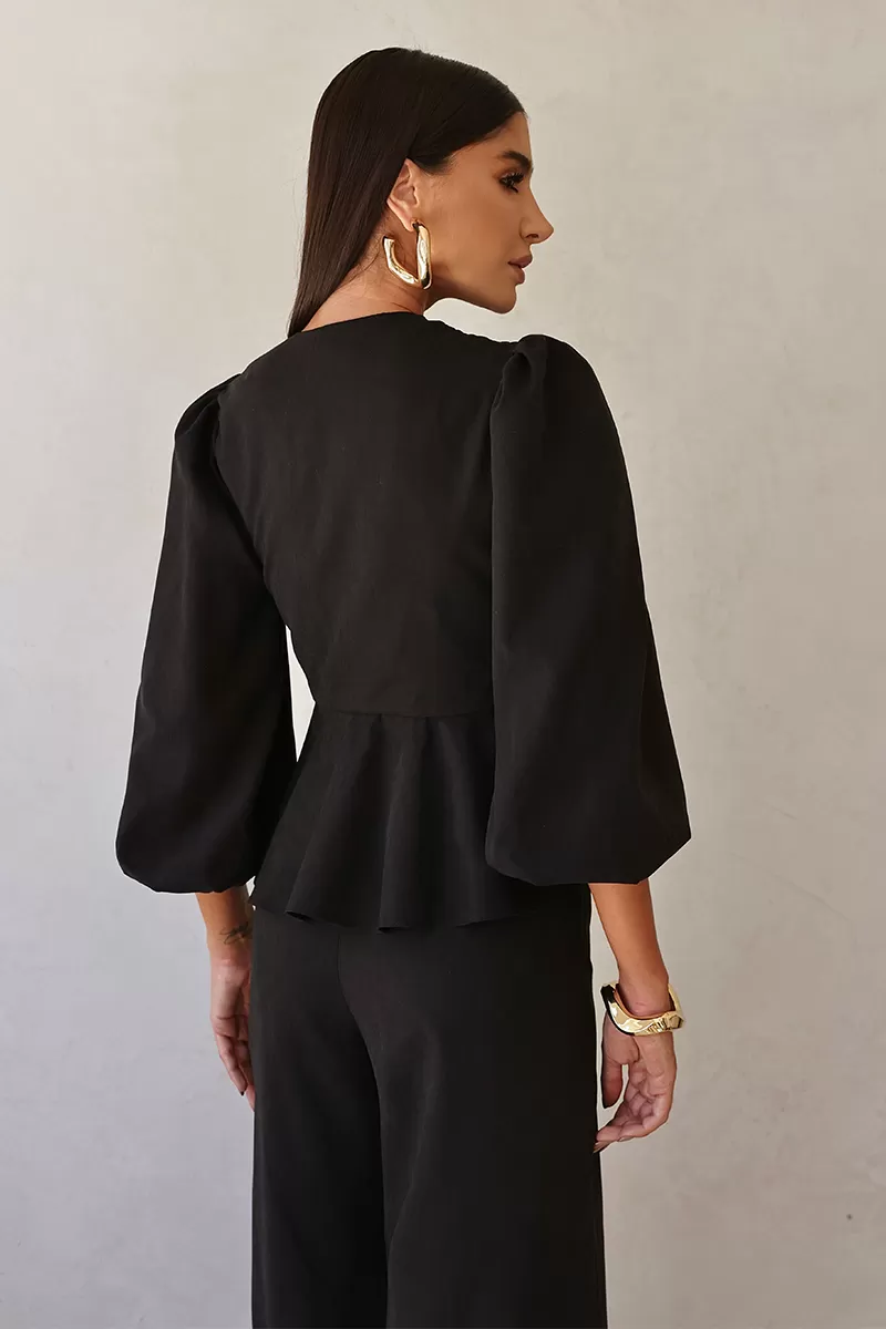 Dot Clothing - Loreta Dot Clothing Shirt and Pants Set Black - 2688PRETO Dot Clothing - Loreta Dot Clothing Shirt and Pants Set Black - 2688PRETO
