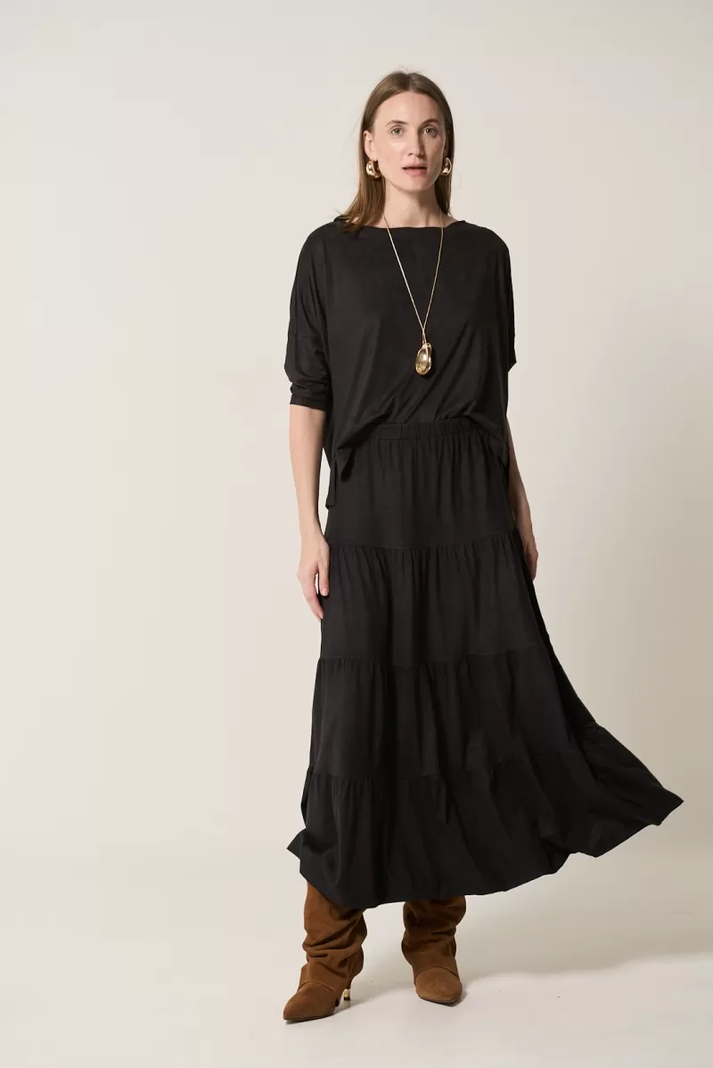 Hidrogênio - LONG SUEDE SKIRT QUATRO MARIAS BLACK - 14654001 Hidrogênio - LONG SUEDE SKIRT QUATRO MARIAS BLACK - 14654001