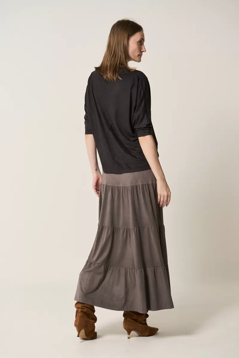 Hidrogênio - LONG SUEDE SKIRT FOUR MARIAS GREY - 14654030 Hidrogênio - LONG SUEDE SKIRT FOUR MARIAS GREY - 14654030