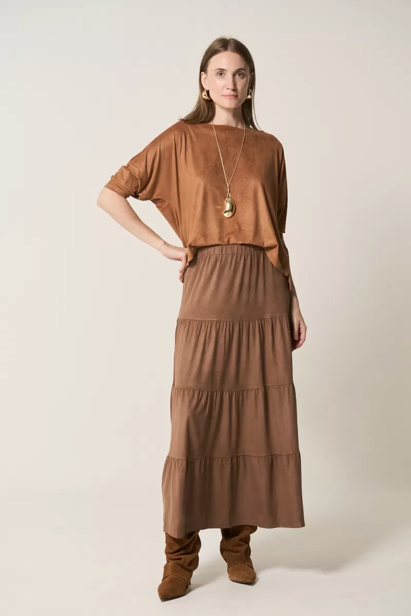 Hidrogênio - LONG SUEDE SKIRT FOUR MARIAS CARAMEL - 14654029 Hidrogênio - LONG SUEDE SKIRT FOUR MARIAS CARAMEL - 14654029