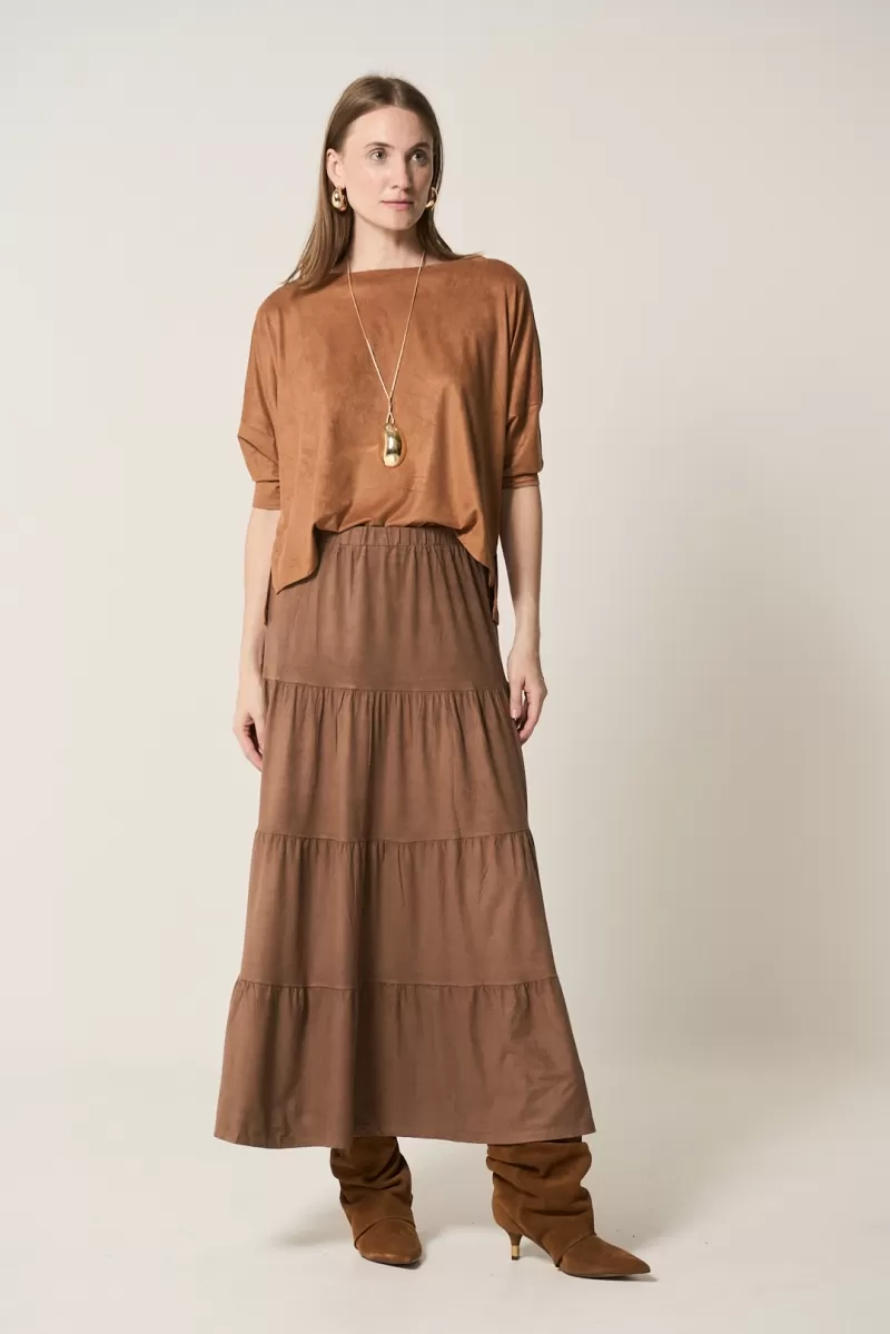 Hidrogênio - LONG SUEDE SKIRT FOUR MARIAS CARAMEL - 14654029 Hidrogênio - LONG SUEDE SKIRT FOUR MARIAS CARAMEL - 14654029