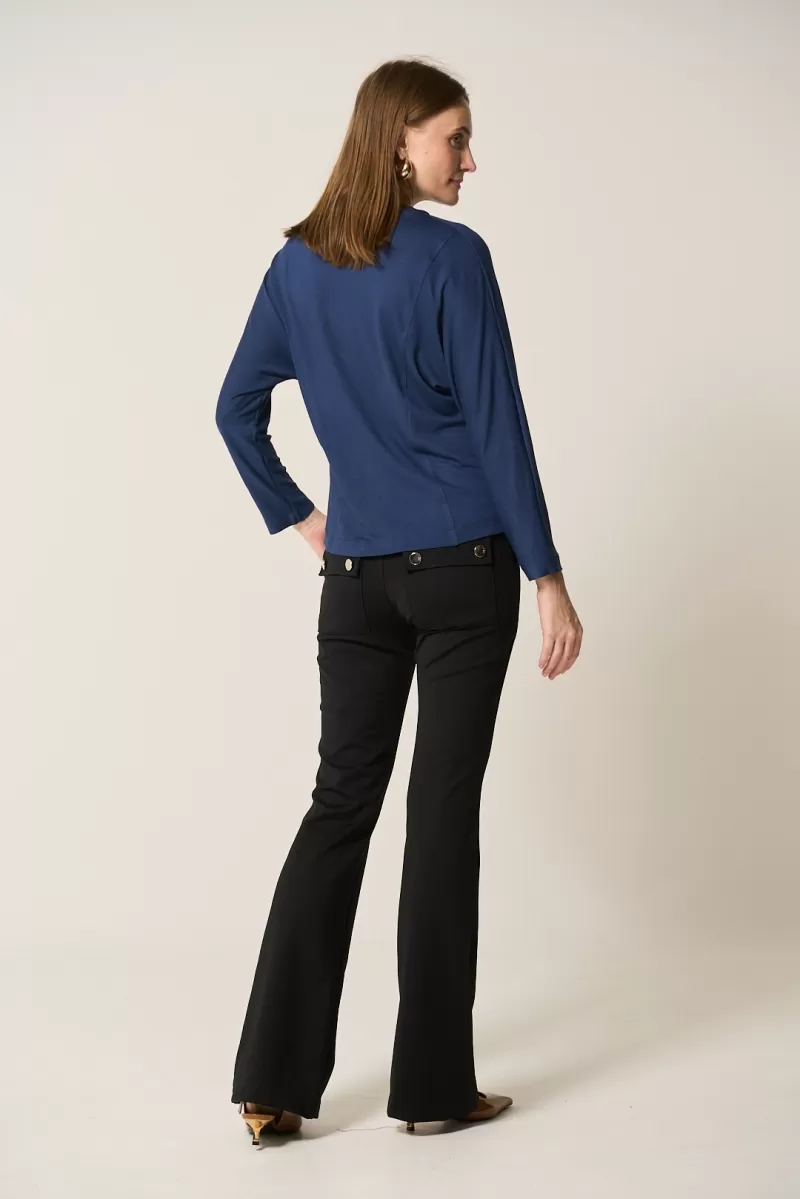 Hidrogênio - NAVY WIDE V-NECK BLOUSE - 20375004 Hidrogênio - NAVY WIDE V-NECK BLOUSE - 20375004