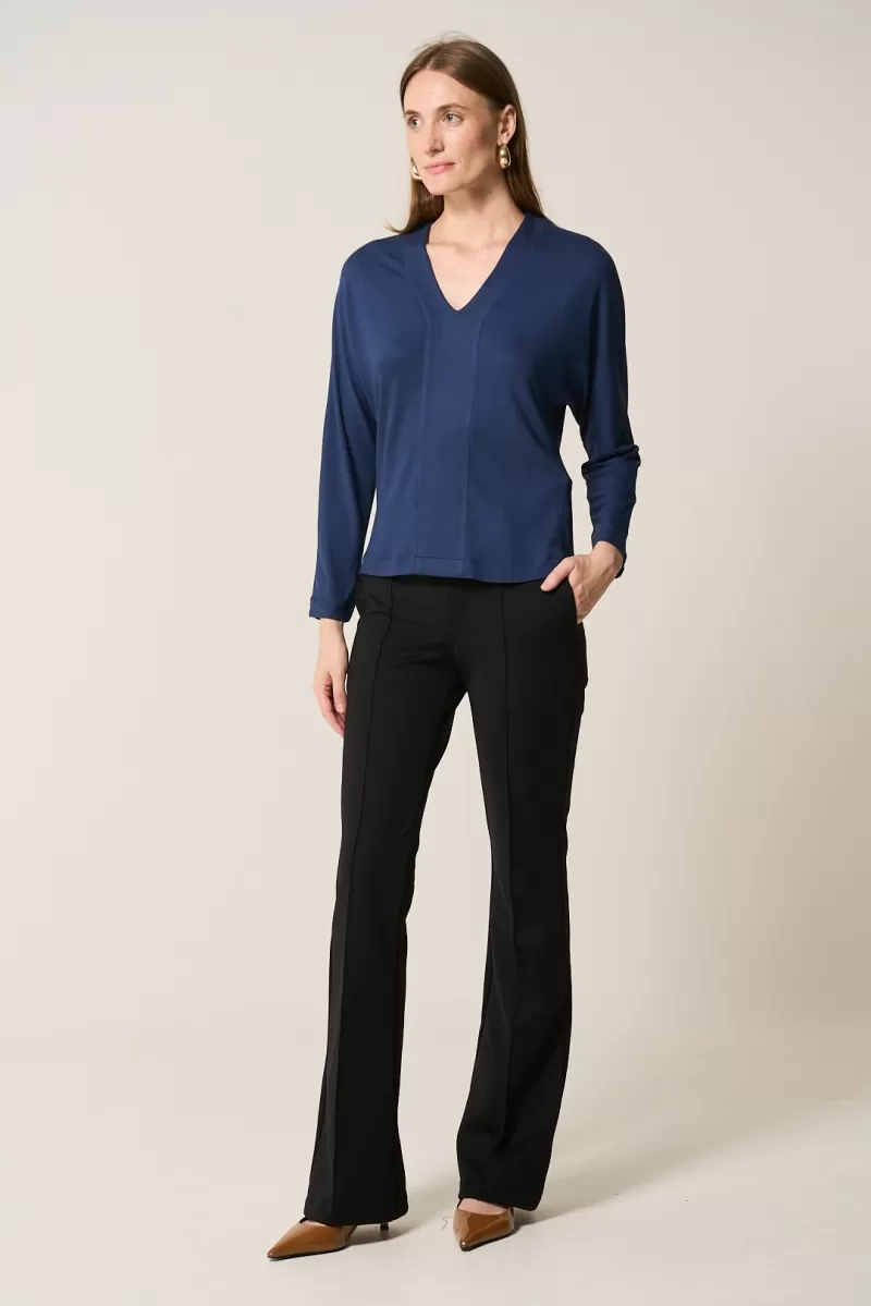 Hidrogênio - NAVY WIDE V-NECK BLOUSE - 20375004 Hidrogênio - NAVY WIDE V-NECK BLOUSE - 20375004