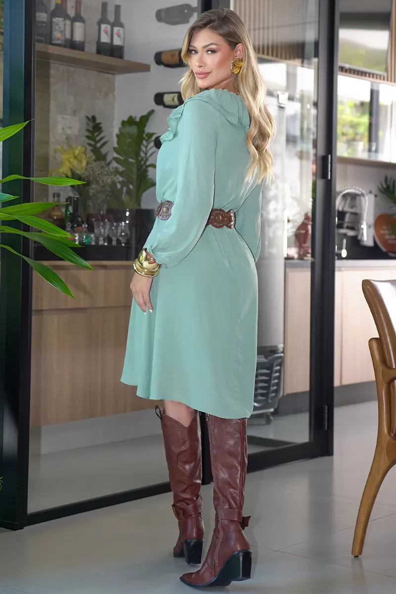 Miss Misses - Evelyn Dress Overlay Long Sleeve Green - 54534023 Miss Misses - Evelyn Dress Overlay Long Sleeve Green - 54534023