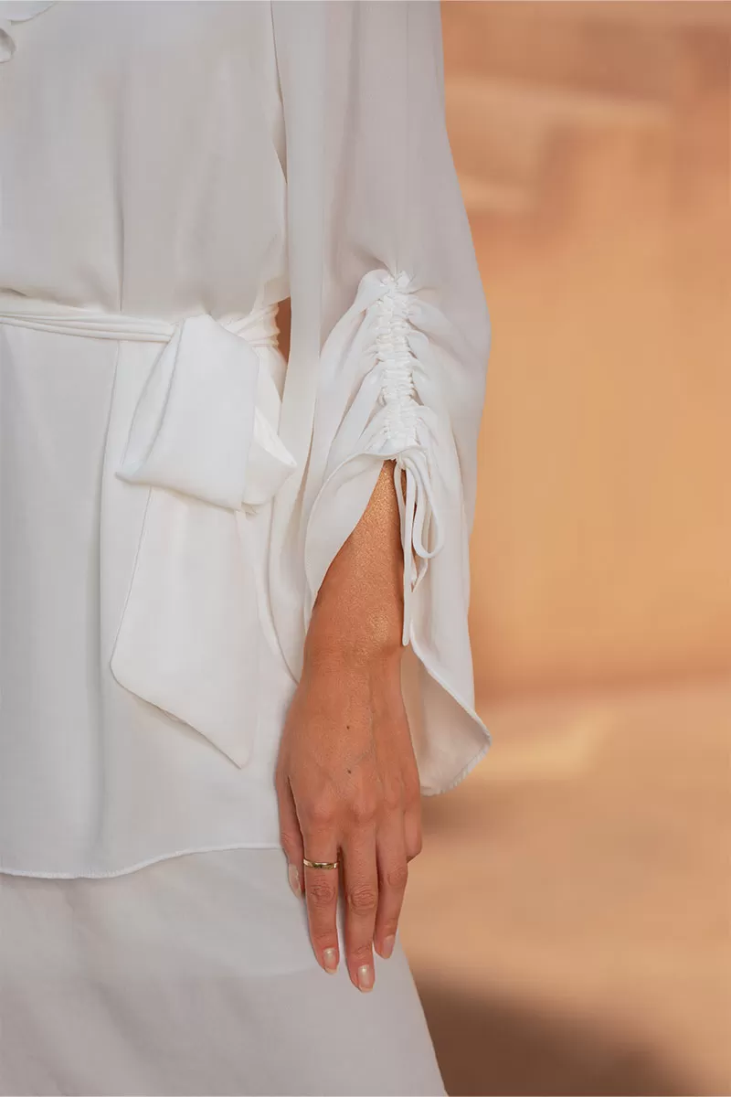 Miss Misses - Betânia Crepe One Shoulder Dress with White Frill - 54535005 Miss Misses - Betânia Crepe One Shoulder Dress with White Frill - 54535005