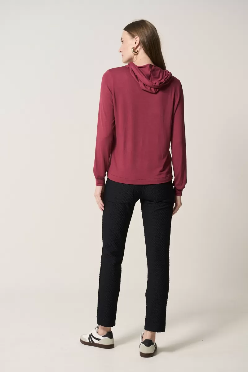 Hidrogênio - BURGUNDY KNITTED HOODED TOP - 20363097 Hidrogênio - BURGUNDY KNITTED HOODED TOP - 20363097