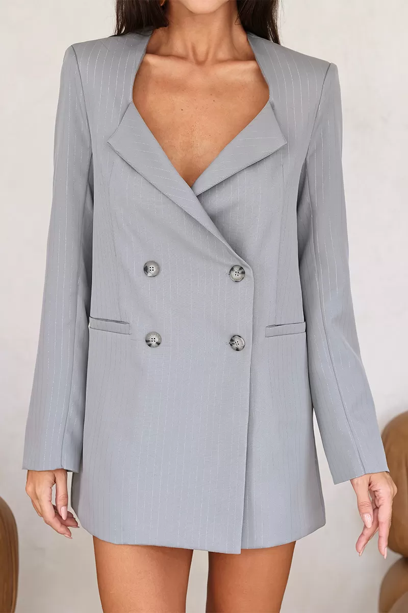 Dot Clothing - Max Blazer Dot Clothing Gray Pinstripe - 2684CINZA Dot Clothing - Max Blazer Dot Clothing Gray Pinstripe - 2684CINZA