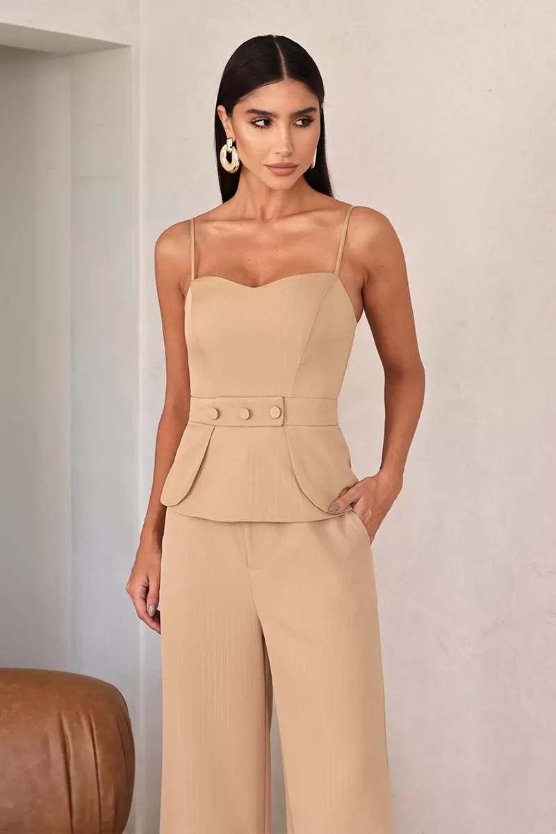 Dot Clothing - Dot Clothing Set Tailoring Pinstripe Beige - 2678BEGE Dot Clothing - Dot Clothing Set Tailoring Pinstripe Beige - 2678BEGE