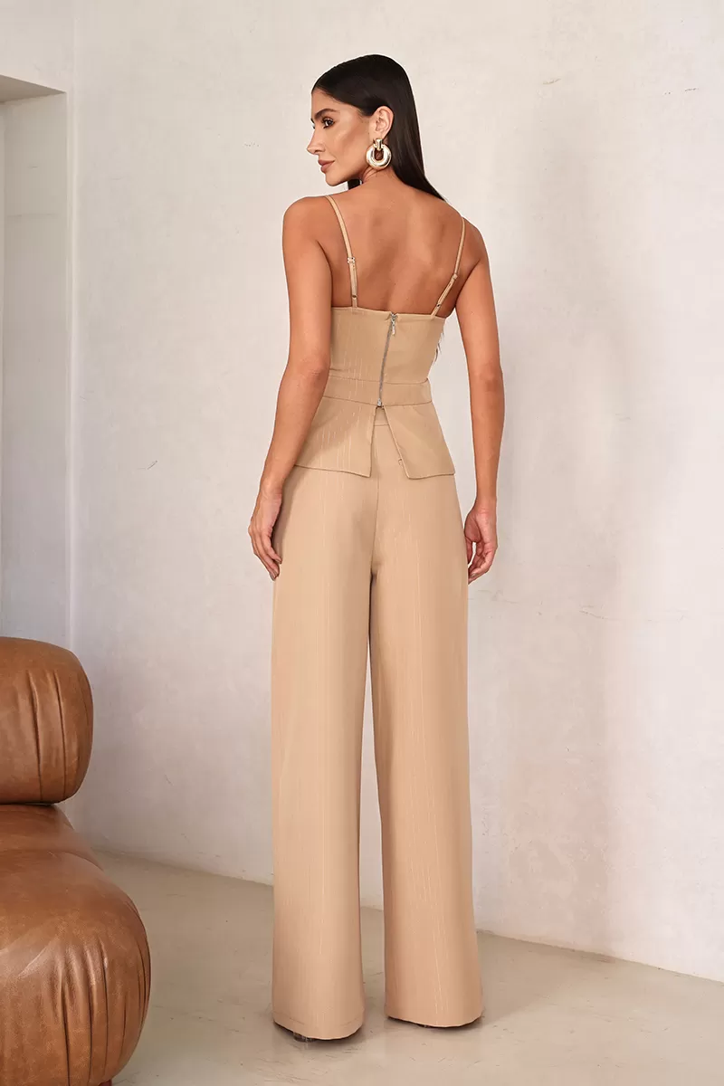 Dot Clothing - Dot Clothing Set Tailoring Pinstripe Beige - 2678BEGE Dot Clothing - Dot Clothing Set Tailoring Pinstripe Beige - 2678BEGE