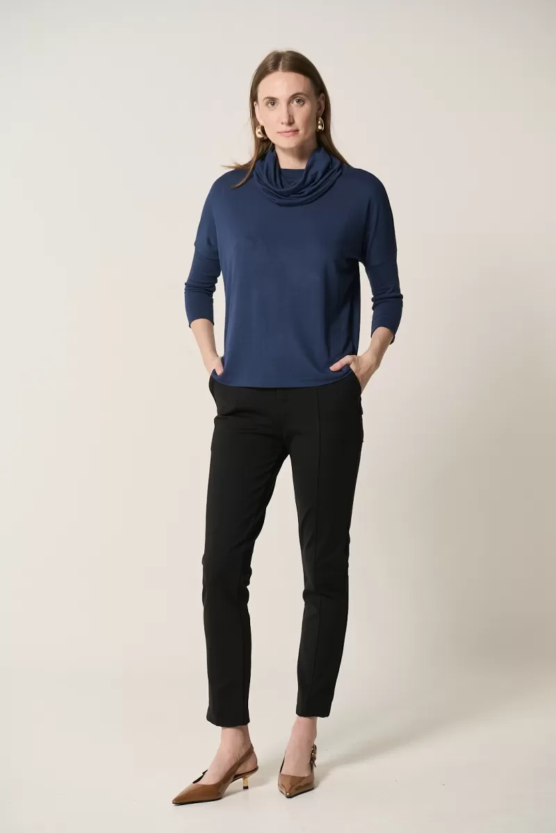 Hidrogênio - SQUARE BLOUSE WITH SILVER COLLAR IN NAVY - 20336004 Hidrogênio - SQUARE BLOUSE WITH SILVER COLLAR IN NAVY - 20336004