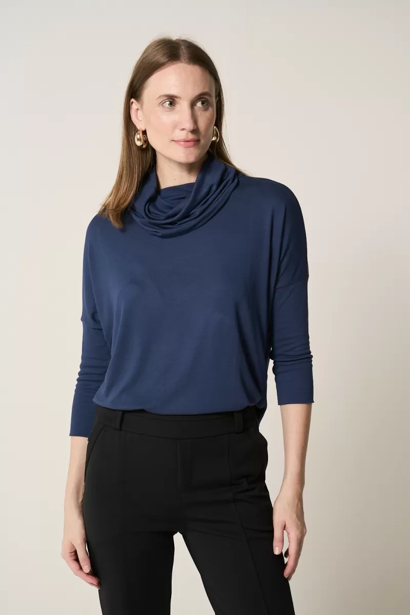 Hidrogênio - SQUARE BLOUSE WITH SILVER COLLAR IN NAVY - 20336004 Hidrogênio - SQUARE BLOUSE WITH SILVER COLLAR IN NAVY - 20336004