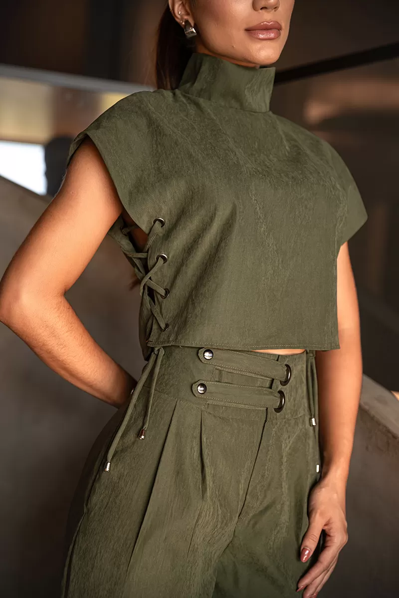 Dot Clothing - Set Dot Clothing Shirt and Pants Eyelets Green - 2668VERDE Dot Clothing - Set Dot Clothing Shirt and Pants Eyelets Green - 2668VERDE
