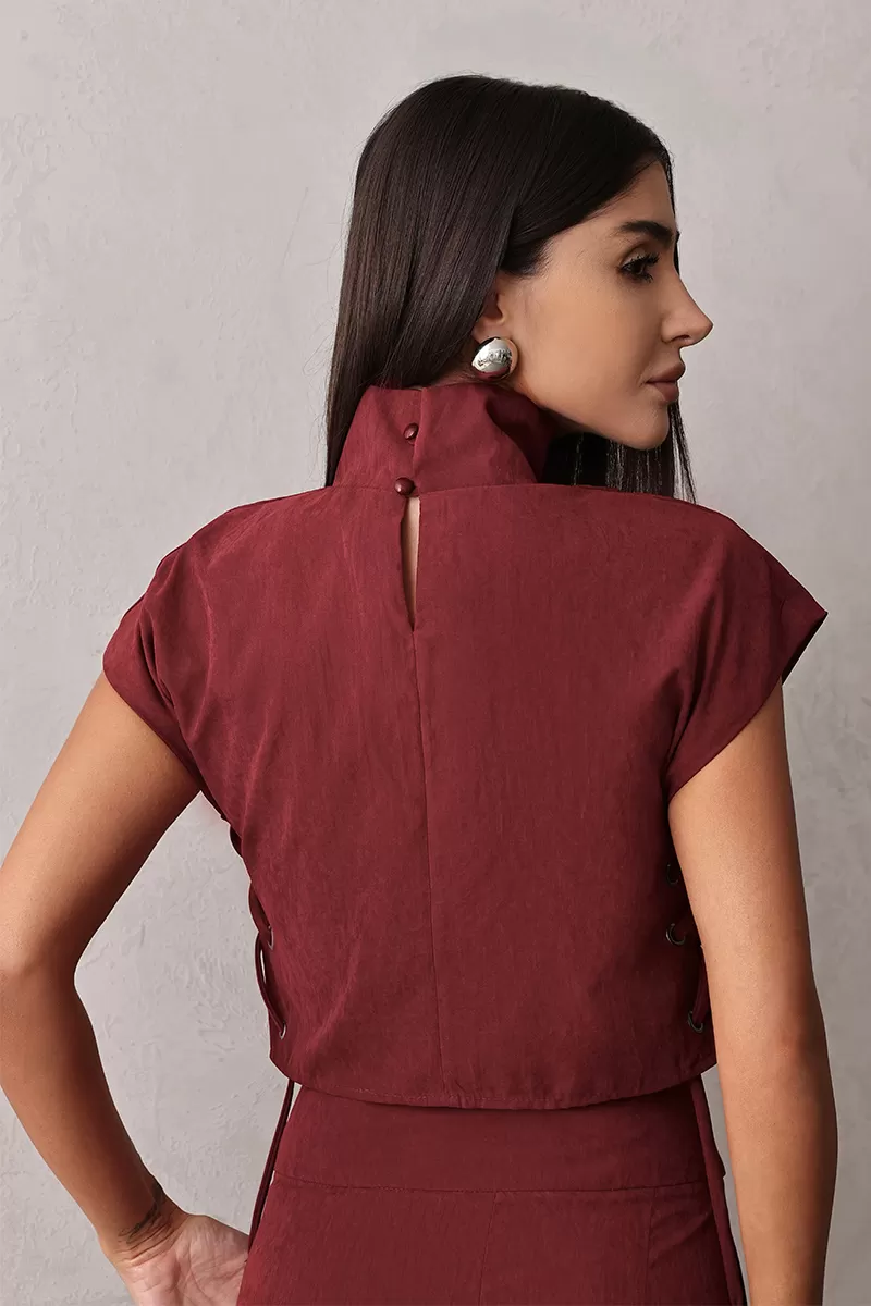 Dot Clothing - Set Dot Clothing Shirt and Pants Eyelets Marsala - 2668MARSALA Dot Clothing - Set Dot Clothing Shirt and Pants Eyelets Marsala - 2668MARSALA