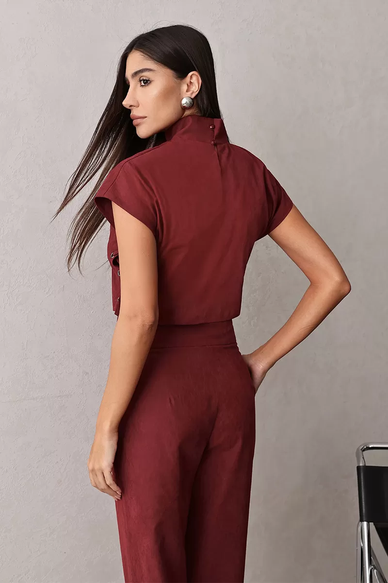Dot Clothing - Set Dot Clothing Shirt and Pants Eyelets Marsala - 2668MARSALA Dot Clothing - Set Dot Clothing Shirt and Pants Eyelets Marsala - 2668MARSALA