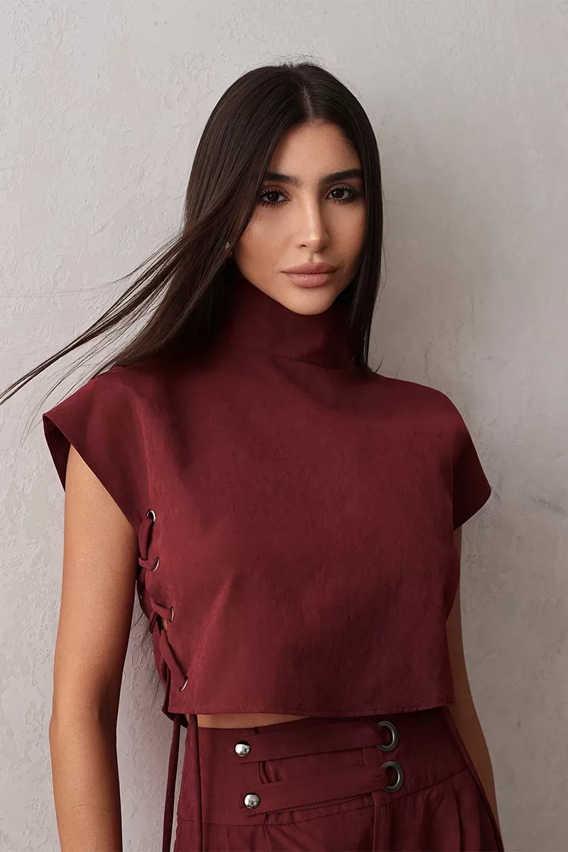 Dot Clothing - Set Dot Clothing Shirt and Pants Eyelets Marsala - 2668MARSALA Dot Clothing - Set Dot Clothing Shirt and Pants Eyelets Marsala - 2668MARSALA