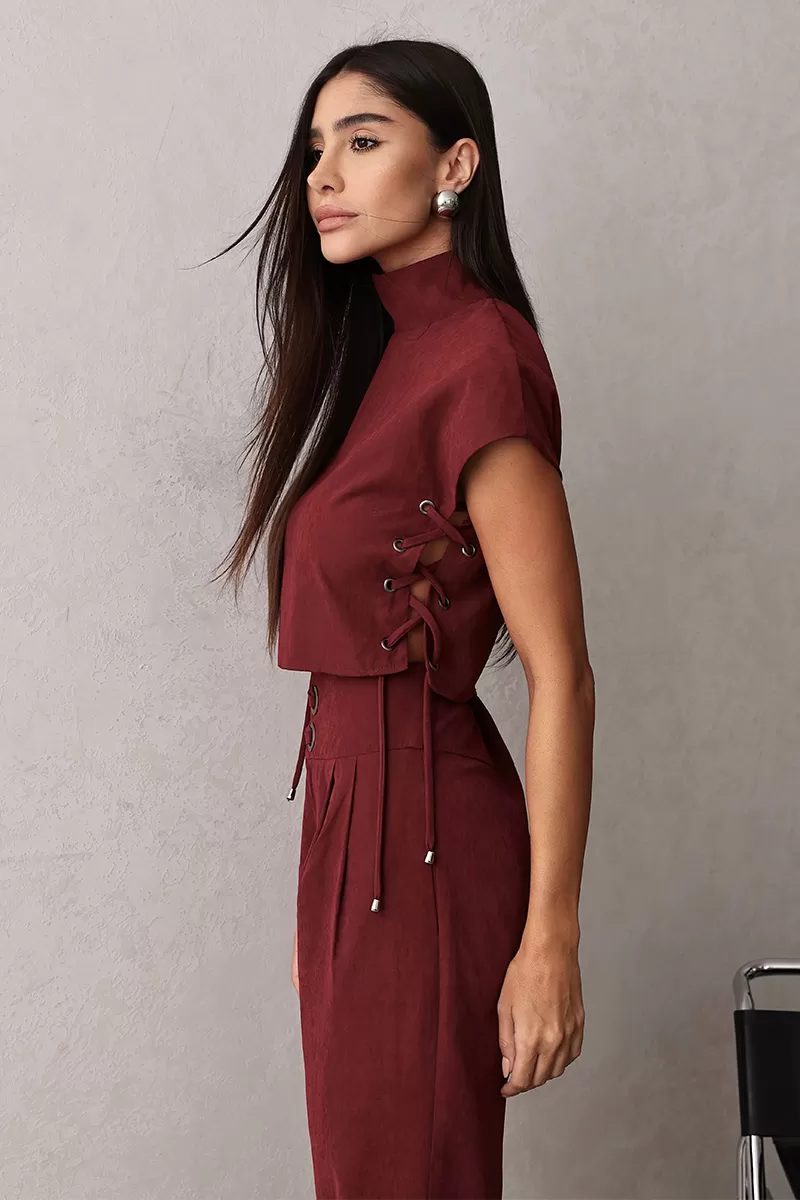 Dot Clothing - Set Dot Clothing Shirt and Pants Eyelets Marsala - 2668MARSALA Dot Clothing - Set Dot Clothing Shirt and Pants Eyelets Marsala - 2668MARSALA