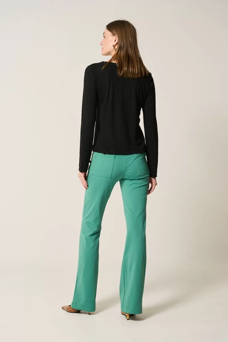 Hidrogênio - BLACK LONG SLEEVE V-NECK BLOUSE - 20362001 Hidrogênio - BLACK LONG SLEEVE V-NECK BLOUSE - 20362001