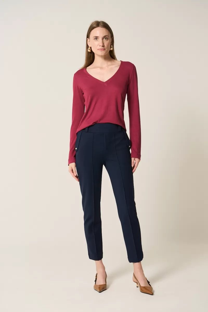 Hidrogênio - LONG SLEEVE V-NECK BLOUSE WITH EDGE - 20362097 Hidrogênio - LONG SLEEVE V-NECK BLOUSE WITH EDGE - 20362097