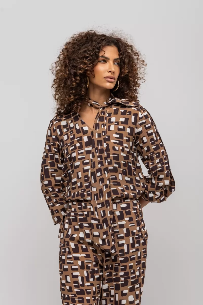 Hidrogênio - BLOUSE WITH PUFFED SLEEVES AND PRINTED BOW - 20443110 Hidrogênio - BLOUSE WITH PUFFED SLEEVES AND PRINTED BOW - 20443110