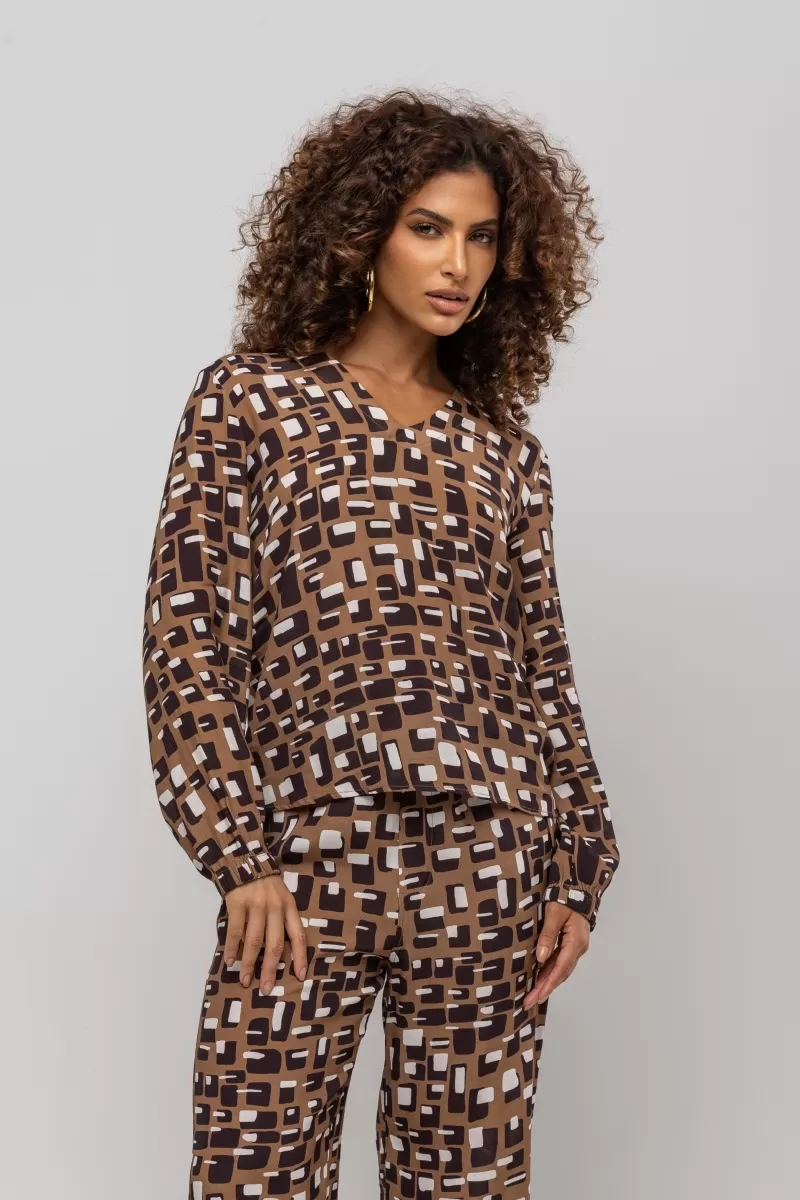 Hidrogênio - BLOUSE WITH PUFFED SLEEVES AND PRINTED BOW - 20443110 Hidrogênio - BLOUSE WITH PUFFED SLEEVES AND PRINTED BOW - 20443110