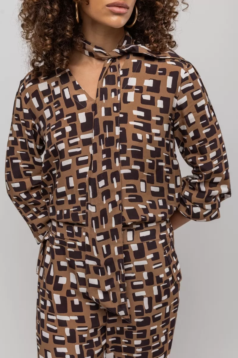 Hidrogênio - BLOUSE WITH PUFFED SLEEVES AND PRINTED BOW - 20443110 Hidrogênio - BLOUSE WITH PUFFED SLEEVES AND PRINTED BOW - 20443110