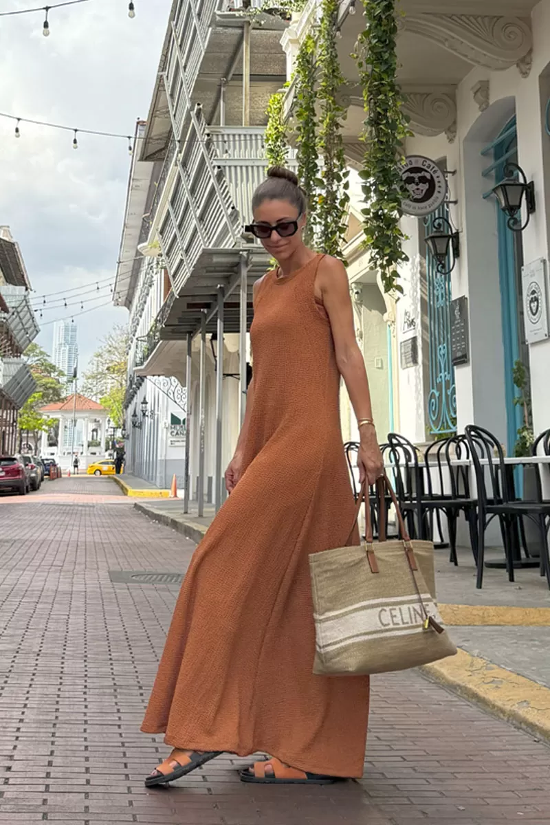 Hidrogênio - BROWN EVA CUT-OUT MIDI DRESS - 20432031 Hidrogênio - BROWN EVA CUT-OUT MIDI DRESS - 20432031