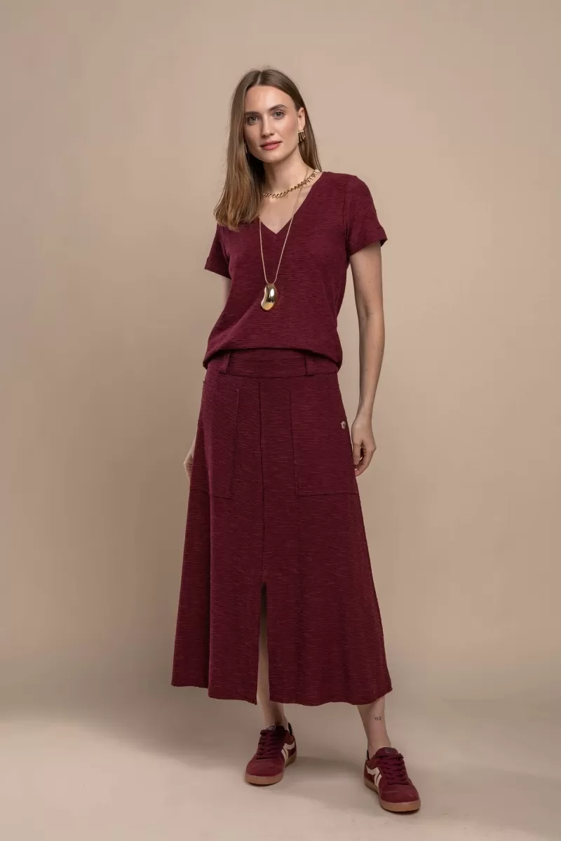 Hidrogênio - MIDI SKIRT WITH BORDO THREAD POCKET - 20354097 Hidrogênio - MIDI SKIRT WITH BORDO THREAD POCKET - 20354097
