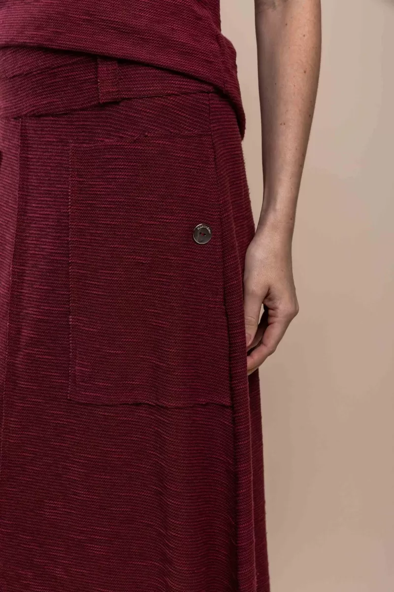 Hidrogênio - MIDI SKIRT WITH BORDO THREAD POCKET - 20354097 Hidrogênio - MIDI SKIRT WITH BORDO THREAD POCKET - 20354097