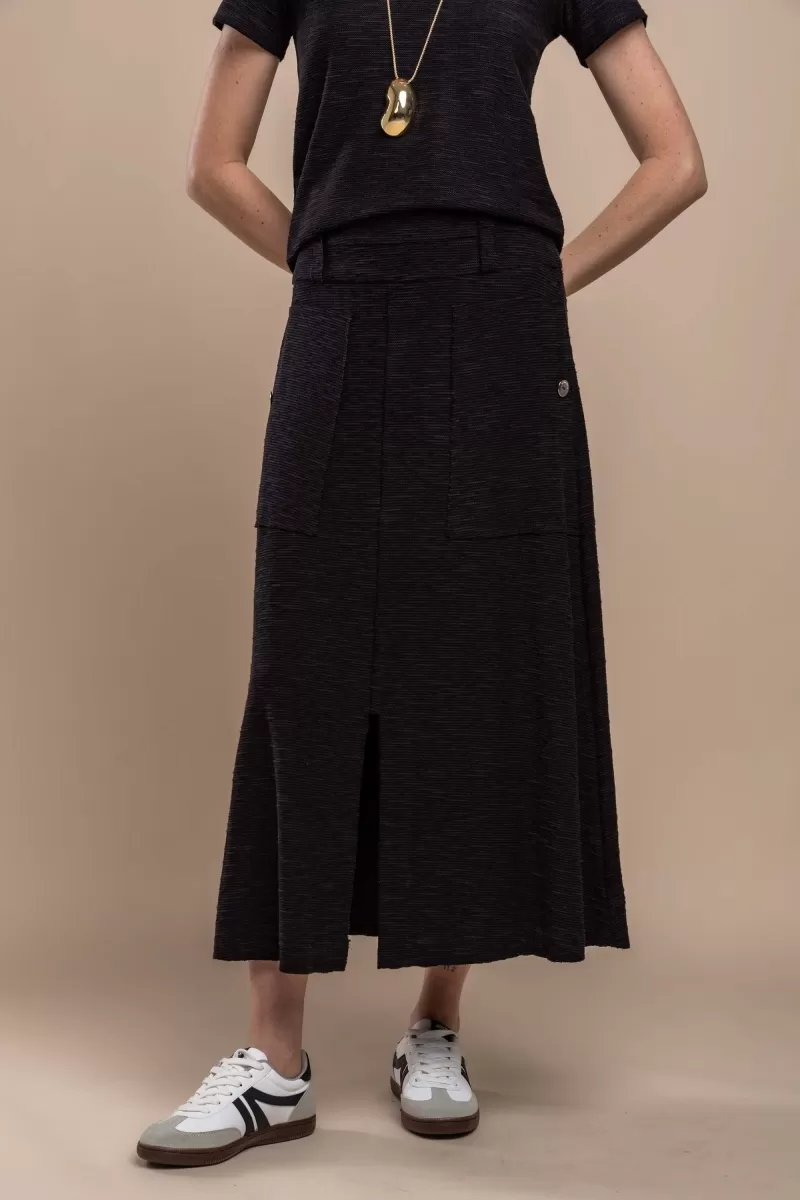 Hidrogênio - MIDI SKIRT WITH BLACK THREAD POCKET - 20354001 Hidrogênio - MIDI SKIRT WITH BLACK THREAD POCKET - 20354001