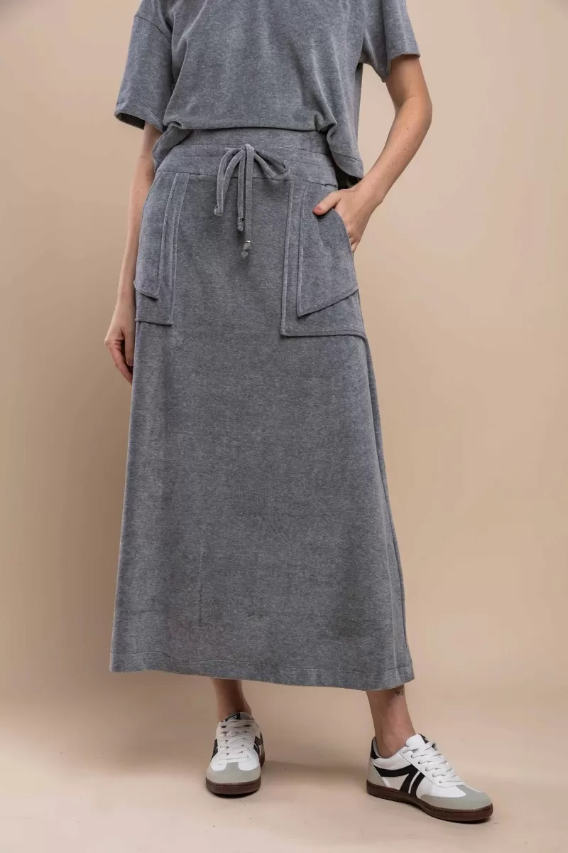 Hidrogênio - SEMI EVASE SKIRT WITH MIXED POCKETS - 20366014 Hidrogênio - SEMI EVASE SKIRT WITH MIXED POCKETS - 20366014