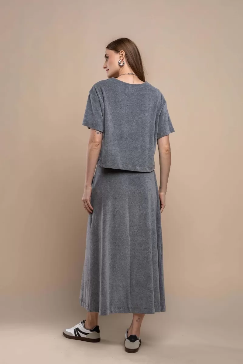 Hidrogênio - SEMI EVASE SKIRT WITH MIXED POCKETS - 20366014 Hidrogênio - SEMI EVASE SKIRT WITH MIXED POCKETS - 20366014