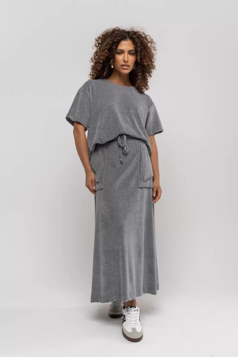Hidrogênio - SEMI EVASE SKIRT WITH MIXED POCKETS - 20366014 Hidrogênio - SEMI EVASE SKIRT WITH MIXED POCKETS - 20366014