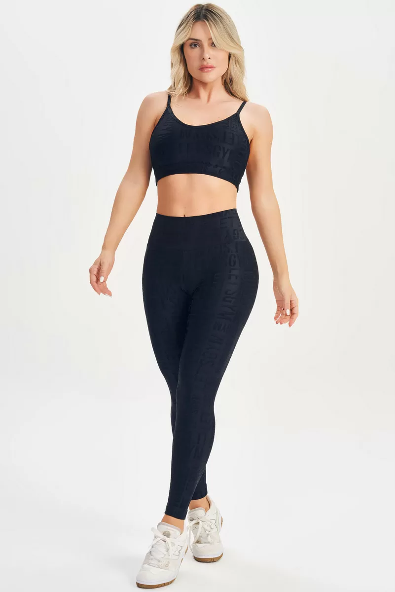 Lets Gym - Black Velvet Name Top - 2627PT Lets Gym - Black Velvet Name Top - 2627PT