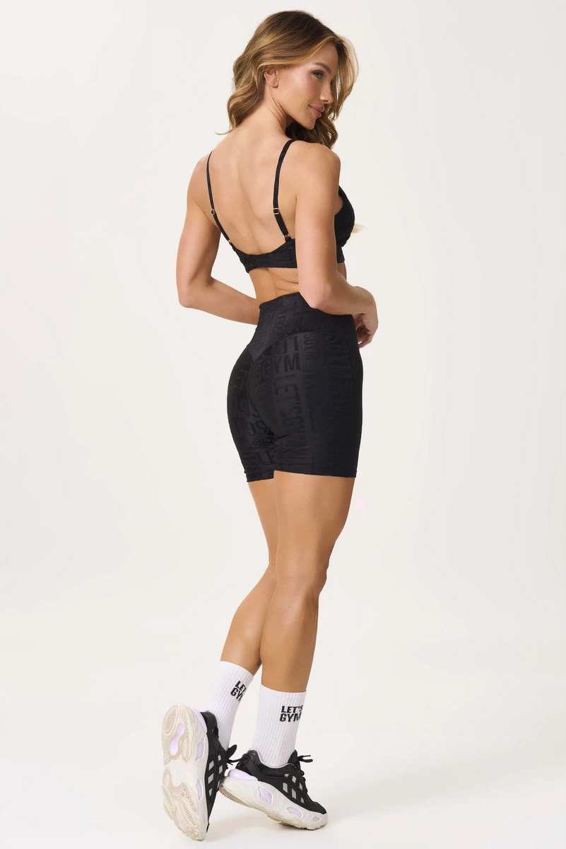Lets Gym - Black Velvet Name Shorts - 2629PT Lets Gym - Black Velvet Name Shorts - 2629PT
