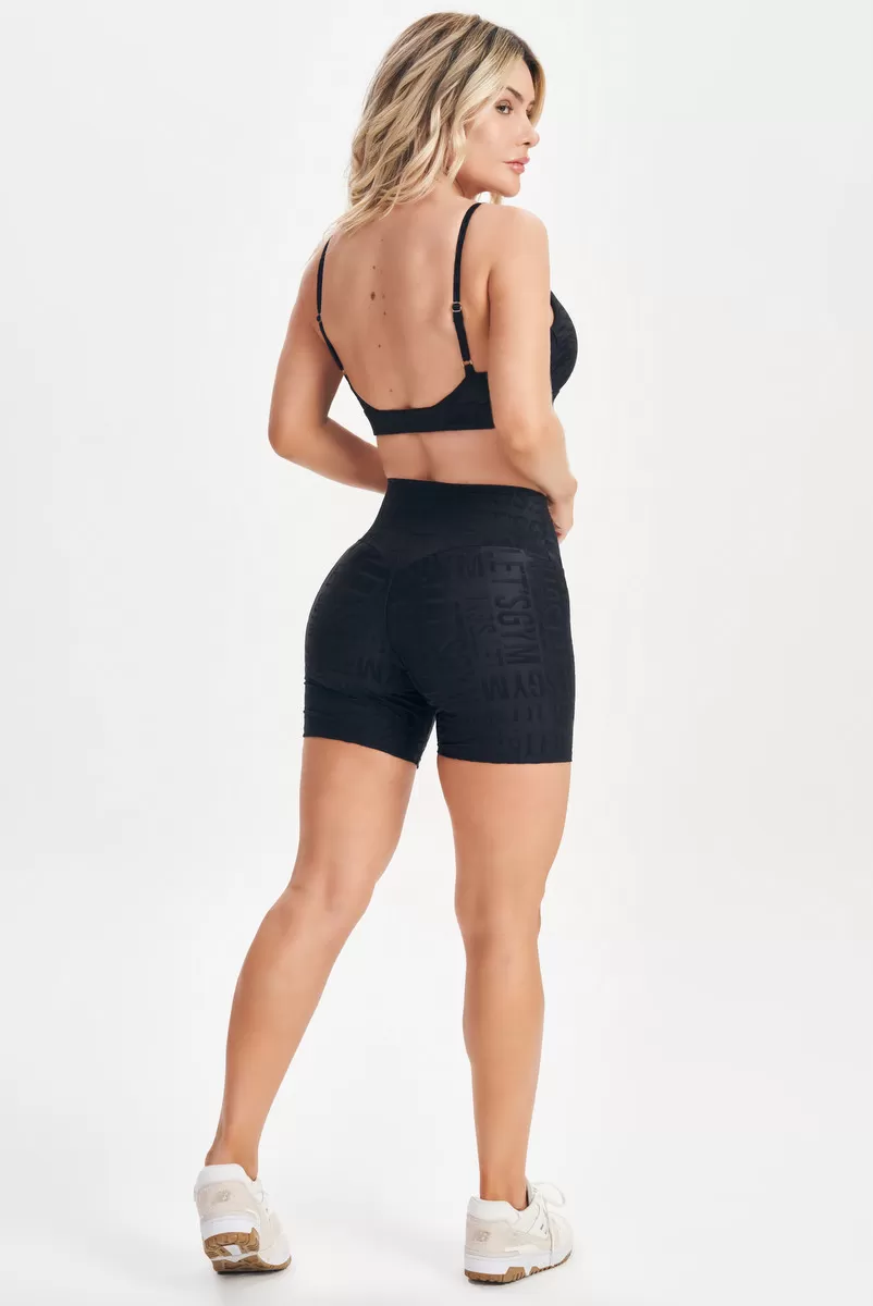 Lets Gym - Black Velvet Name Shorts - 2629PT Lets Gym - Black Velvet Name Shorts - 2629PT