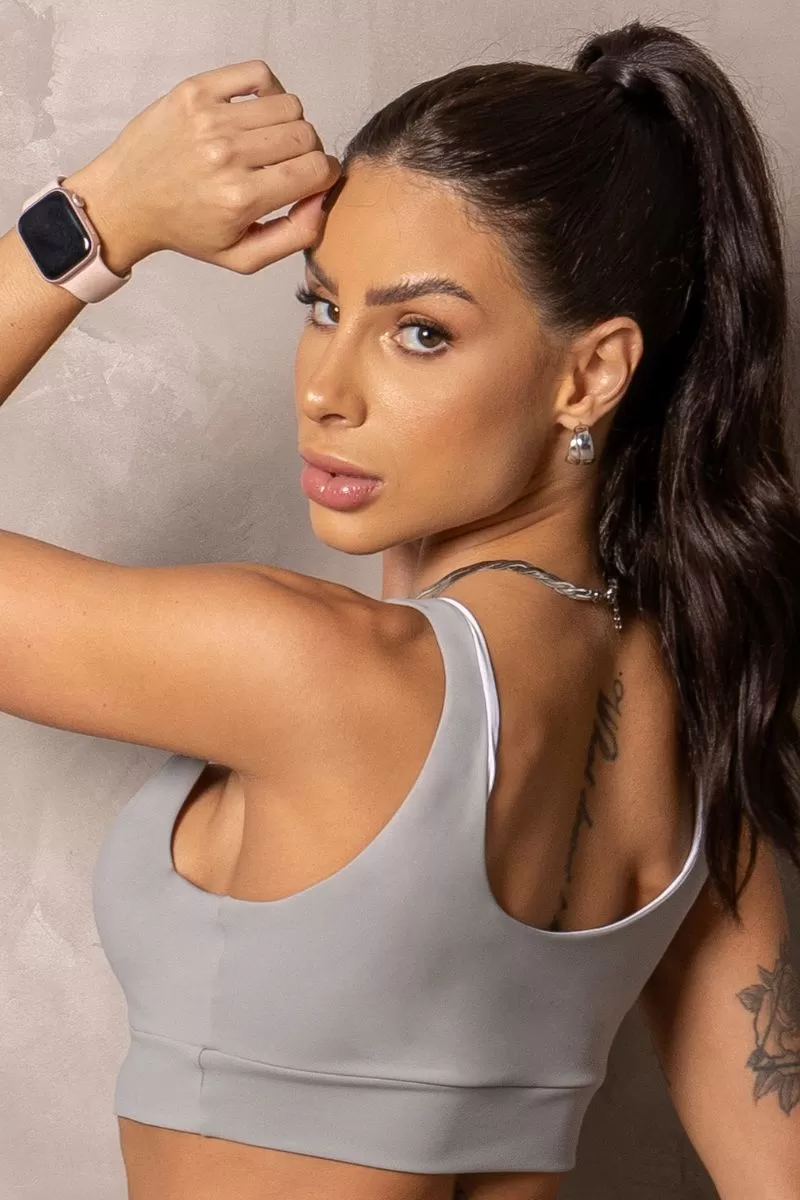 Hipkini - Grey Runner Top with Neckline and Zipper - 33331113 Hipkini - Grey Runner Top with Neckline and Zipper - 33331113