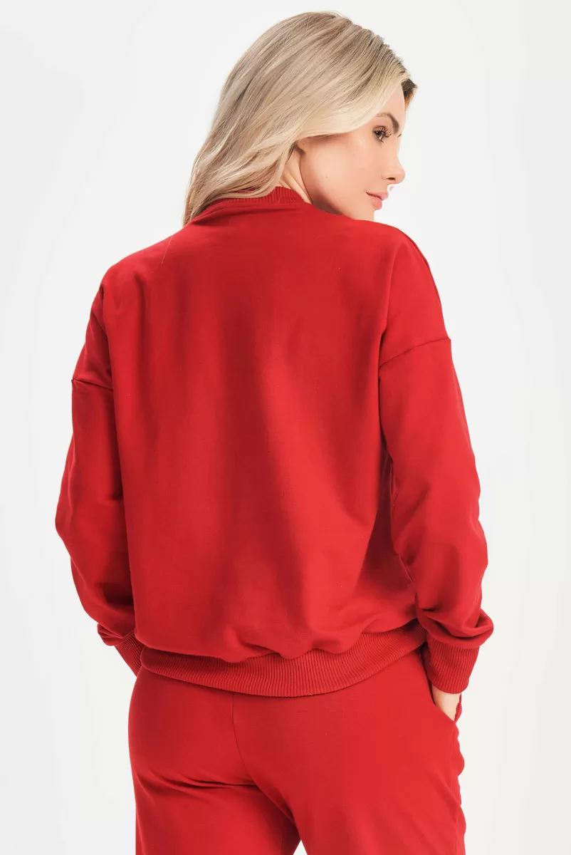 Lets Gym - Red Relax Blouse - 2632VM Lets Gym - Red Relax Blouse - 2632VM
