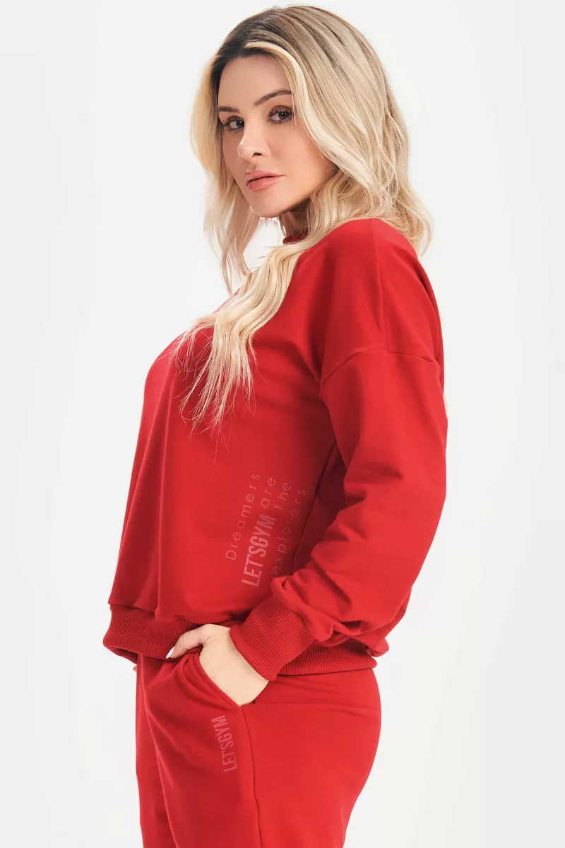 Lets Gym - Red Relax Blouse - 2632VM Lets Gym - Red Relax Blouse - 2632VM