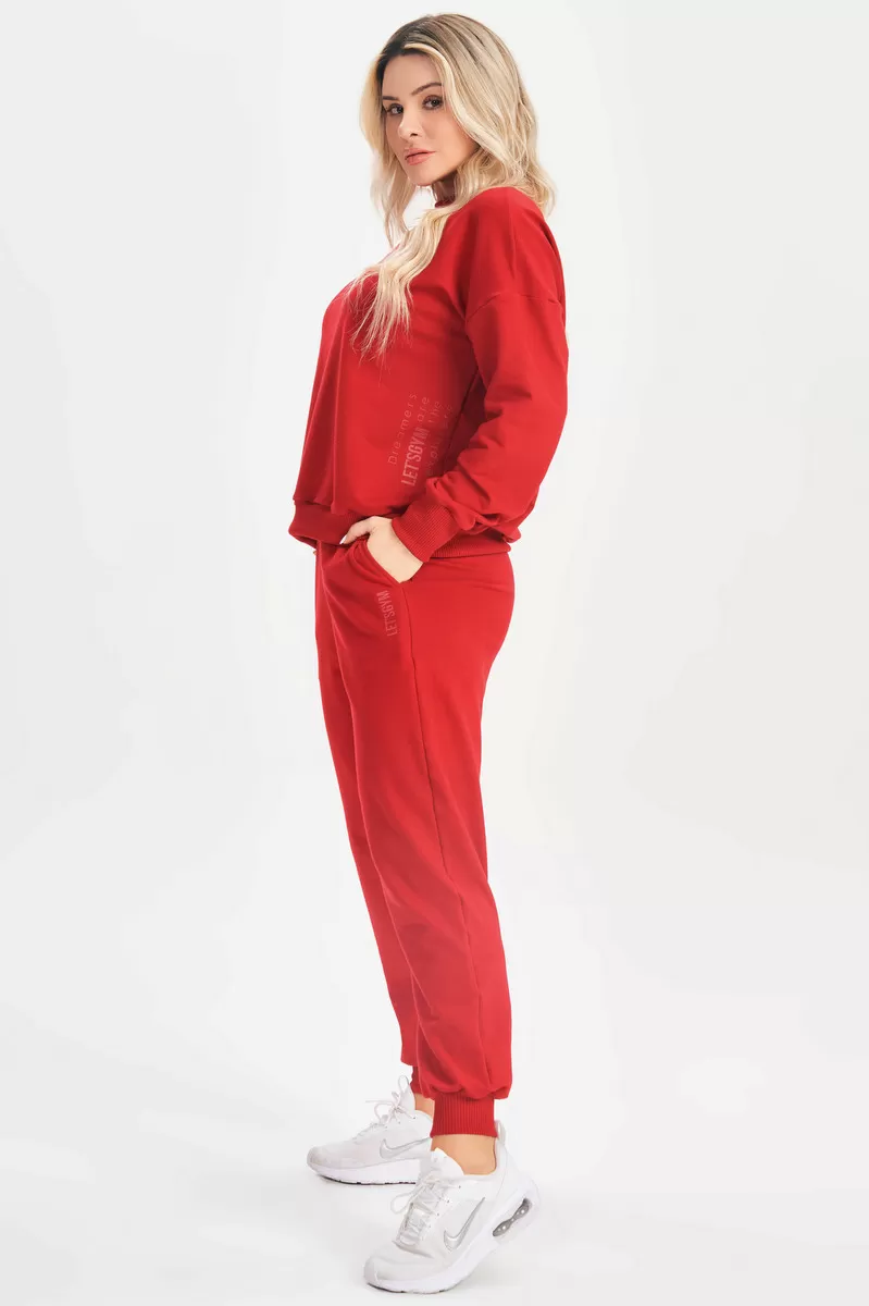 Lets Gym - Red Relax Blouse - 2632VM Lets Gym - Red Relax Blouse - 2632VM
