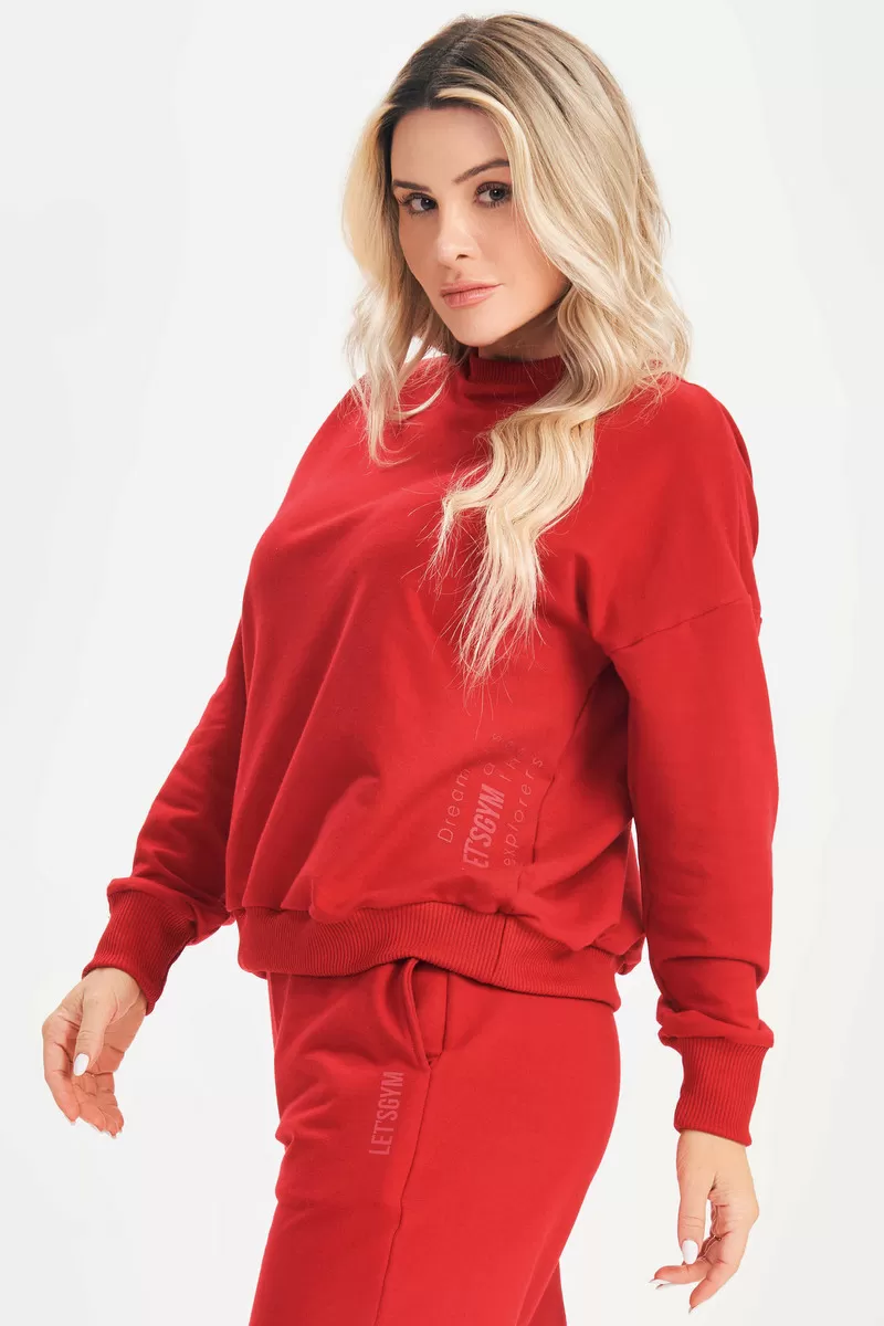 Lets Gym - Red Relax Blouse - 2632VM Lets Gym - Red Relax Blouse - 2632VM