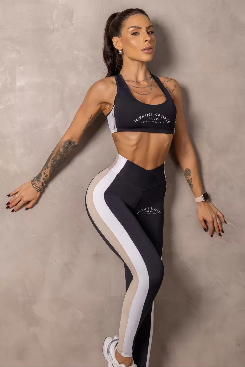 Hipkini - Black Runner Leggings with Wrapped Waistband and Silk - 33331103
