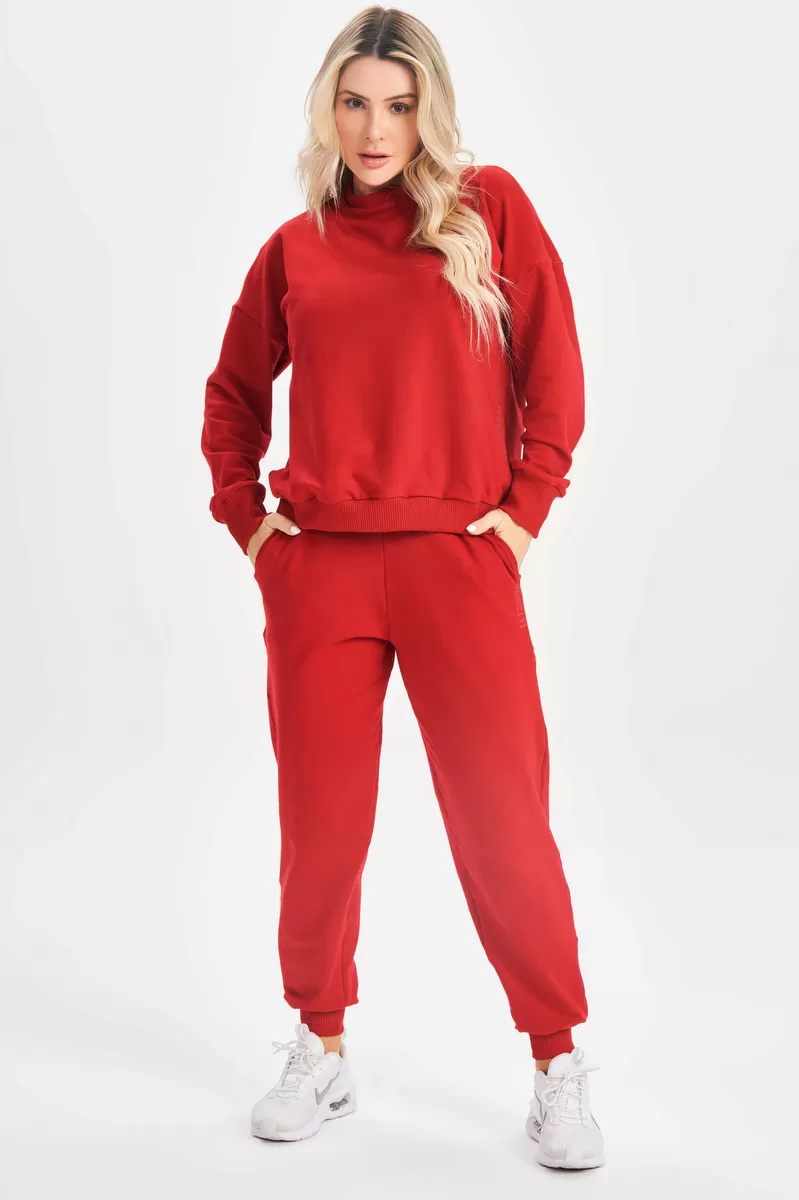 Lets Gym - Red Relaxed Jogger Pants - 2633VM