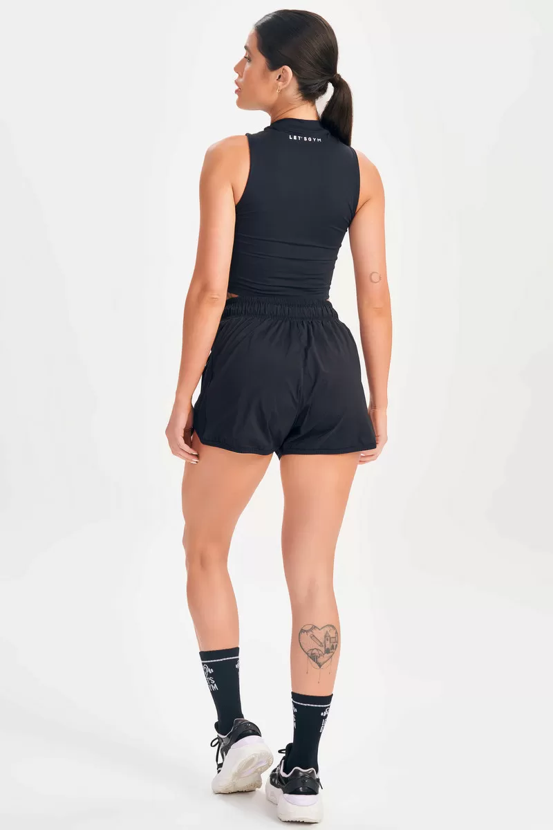 Lets Gym - Black Cropped Top - 2645PT
