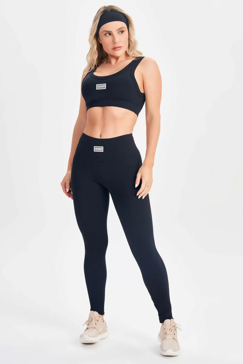 Lets Gym - Black Comfort Rib Leggings - 2678APT Lets Gym - Black Comfort Rib Leggings - 2678APT