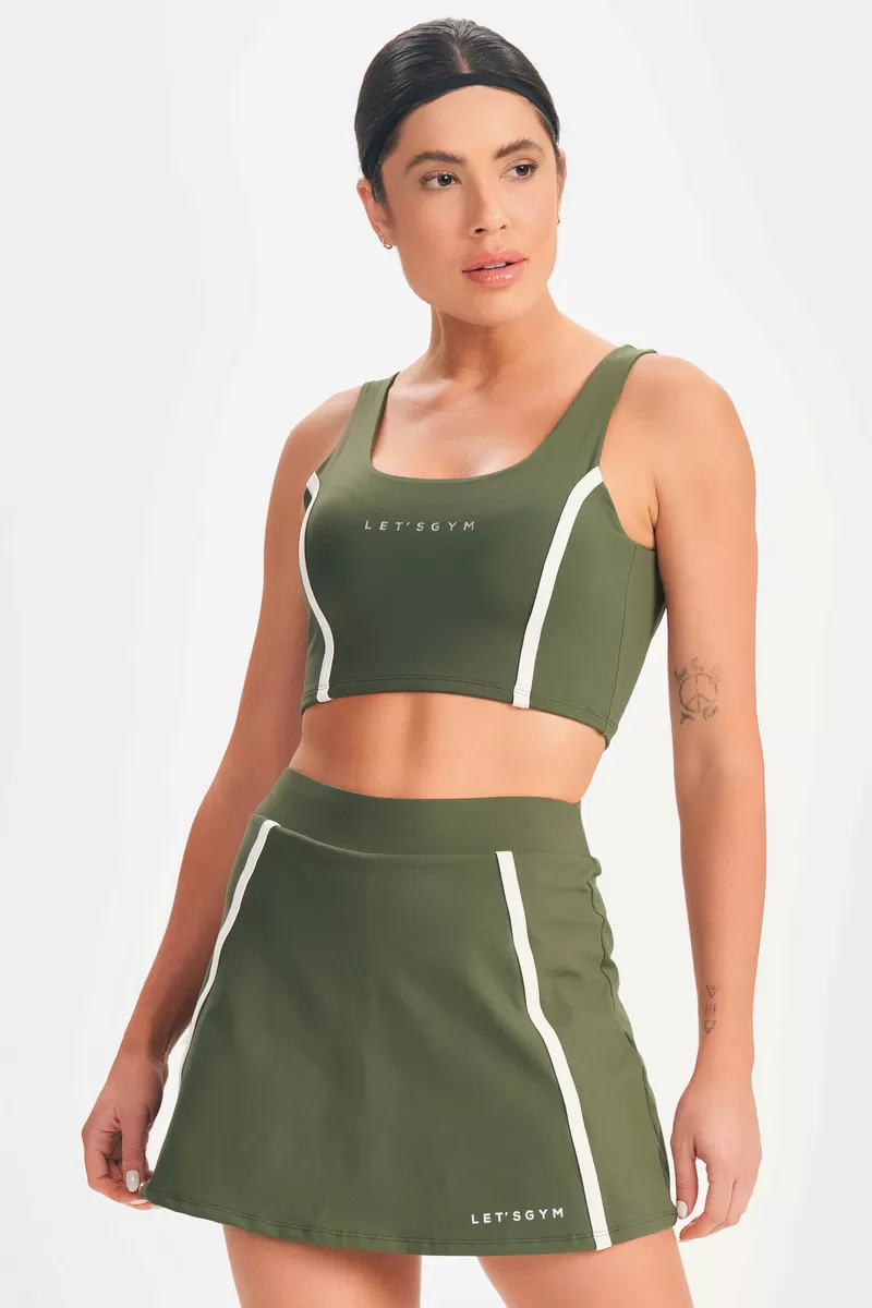 Lets Gym - Cropped Drop Shot Military Green - 2684VDM Lets Gym - Cropped Drop Shot Military Green - 2684VDM