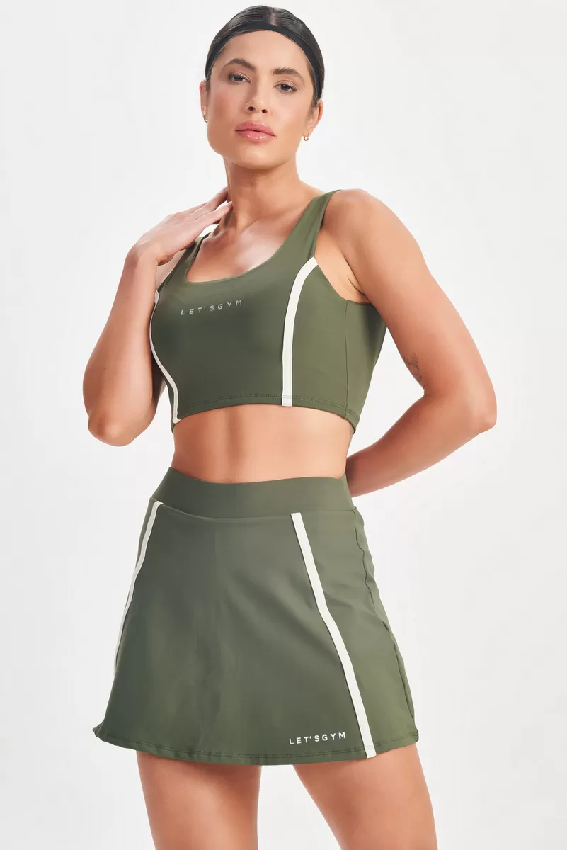 Lets Gym - Cropped Drop Shot Military Green - 2684VDM Lets Gym - Cropped Drop Shot Military Green - 2684VDM