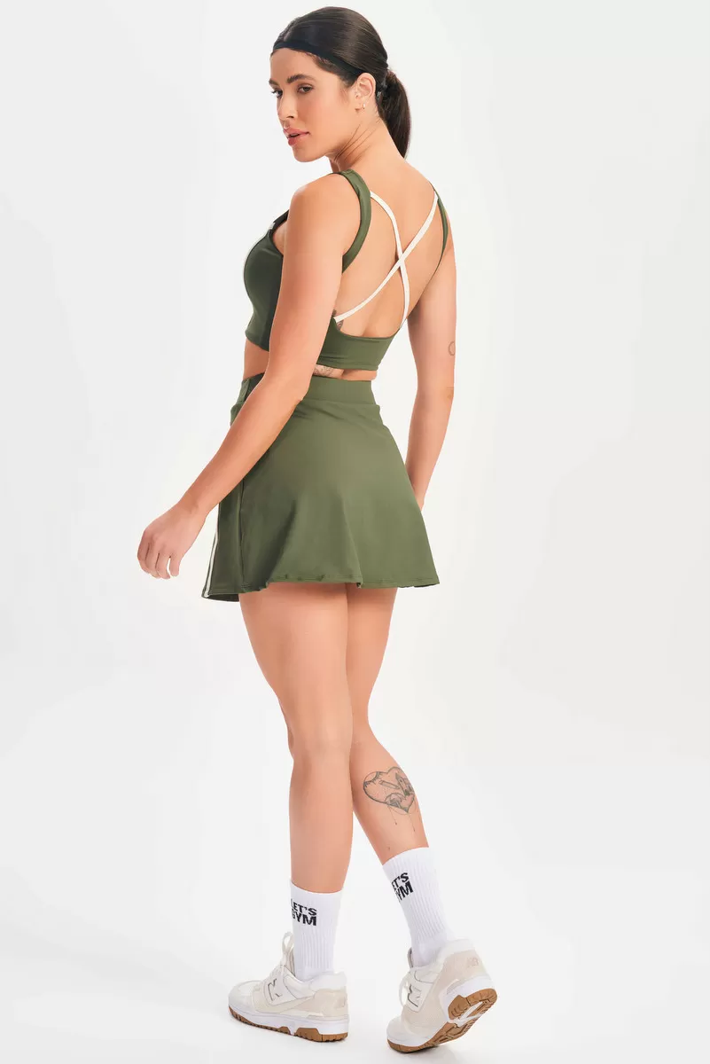 Lets Gym - Cropped Drop Shot Military Green - 2684VDM Lets Gym - Cropped Drop Shot Military Green - 2684VDM