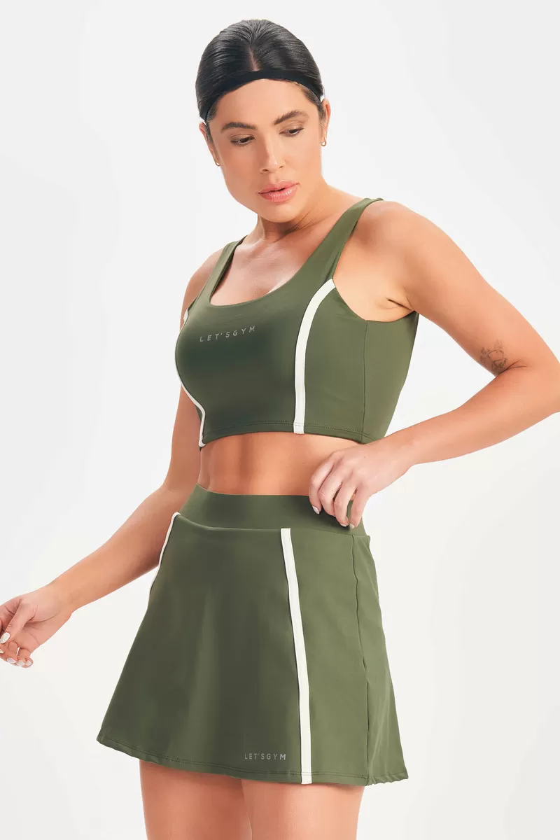 Lets Gym - Cropped Drop Shot Military Green - 2684VDM Lets Gym - Cropped Drop Shot Military Green - 2684VDM