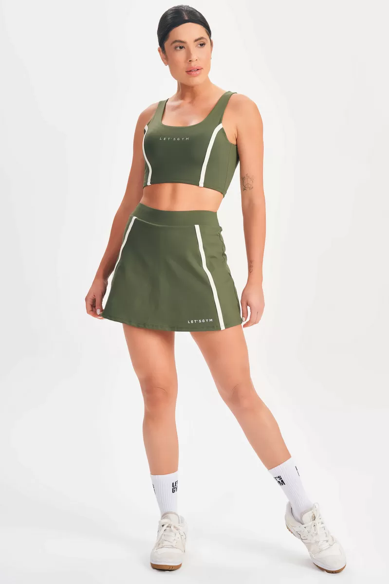 Lets Gym - Cropped Drop Shot Military Green - 2684VDM Lets Gym - Cropped Drop Shot Military Green - 2684VDM