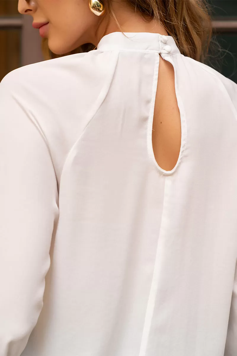 Miss Misses - Andressa Long Sleeve Shirt with White Cape Detail - 54555005 Miss Misses - Andressa Long Sleeve Shirt with White Cape Detail - 54555005
